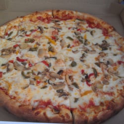 Original Pizza of Boston - Veggie pizza.
