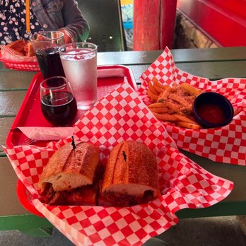 Capurro's - Meatball paninis, garlic fries, wine, and Pepsi. - Seafood Near Me - San Francisco, California