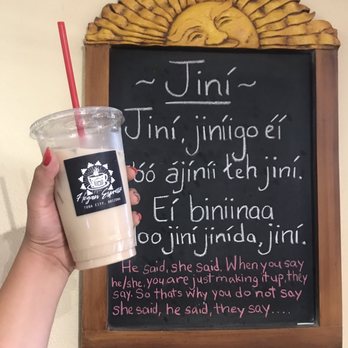 Hogan Espresso and More - Iced chai tea with soy milk and native humor - Coffee & Tea Near Me - Tuba City, Arizona Hogan Espresso and More - Iced chai tea with soy milk and native humor - Coffee & Tea Near Me - Tuba City, Arizona