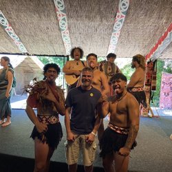 Tamaki Maori Village - Jeremy F trying to join the tribe