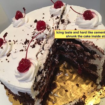 Delicious Bakery - Cake Stale Black Forest Icing hardened like cement, Cherries shrunk - Cupcakes Near Me - Northridge, California Delicious Bakery - Cake Stale Black Forest Icing hardened like cement, Cherries shrunk - Cupcakes Near Me - Northridge, California