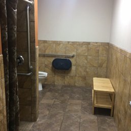 Clean bathrooms with showers