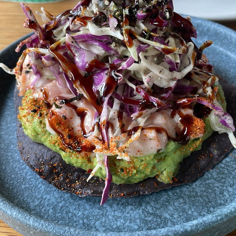 Yellowbelly - Salmon tostada - New American Near Me - St. Louis, Missouri Yellowbelly - Salmon tostada - New American Near Me - St. Louis, Missouri