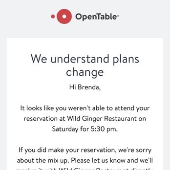 Wild Ginger Restaurant - I even got a message saying we missed our reservations. Maybe Wild Ginger should remove themselves from open table. - Asian Fusion Near Me - Franklin, Tennessee
