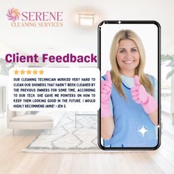 Serene Cleaning Services - Amazing Monday! Look at our client feedback--they're thrilled with their spotless results! Book your appointment now!