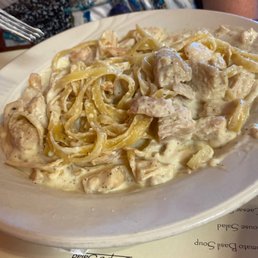 Chicken Alfredo with shrimp