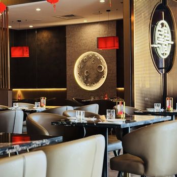 Miya Moon - Interior of restaurant with view of "the moon" - Chinese Near Me - Broomfield, Colorado