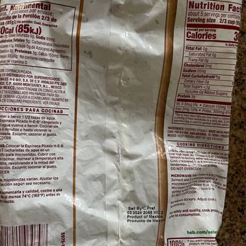 H-E-B - This is the spinach bag that came with hair - Grocery Near Me - Houston, Texas