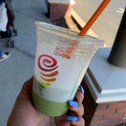 Matcha green tea blast  with almond milk instead of soy taste yummy  & less sugary