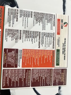 Menu photo 1 Tacos Vs Sushi Medina, TN Menu photo 1 Tacos Vs Sushi Medina, TN