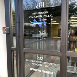 The entrance door at Novant Health Nephrology Associates in Winston-Salem, NC.