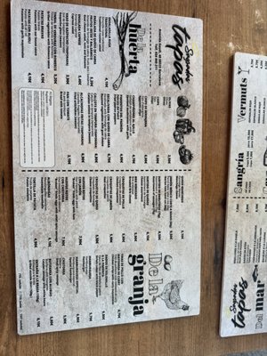 Menu photo 2 sagrada tapas Barcelona, B Menu photo 2 sagrada tapas Barcelona, B