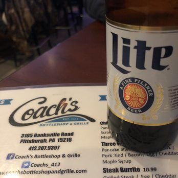Coach's Bottleshop & Grille - a bottle of beer - New American Near Me - Pittsburgh, Pennsylvania Coach's Bottleshop & Grille - a bottle of beer - New American Near Me - Pittsburgh, Pennsylvania