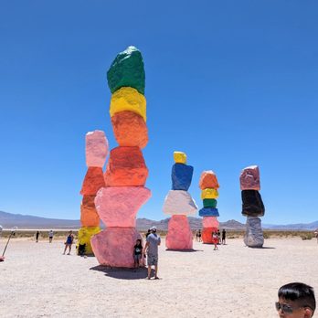 Seven Magic Mountains - Cool rock art in the desert - Public Art Near Me - Las Vegas, Nevada