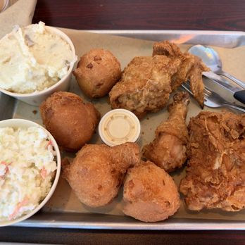 Honeybird Fried Chicken - Coleslaw + Garlic Mashed Potatoes + Corn Fritters + 3pcs mixed Fried Chicken - Chicken Shop Near Me - Geneva, Illinois Honeybird Fried Chicken - Coleslaw + Garlic Mashed Potatoes + Corn Fritters + 3pcs mixed Fried Chicken - Chicken Shop Near Me - Geneva, Illinois