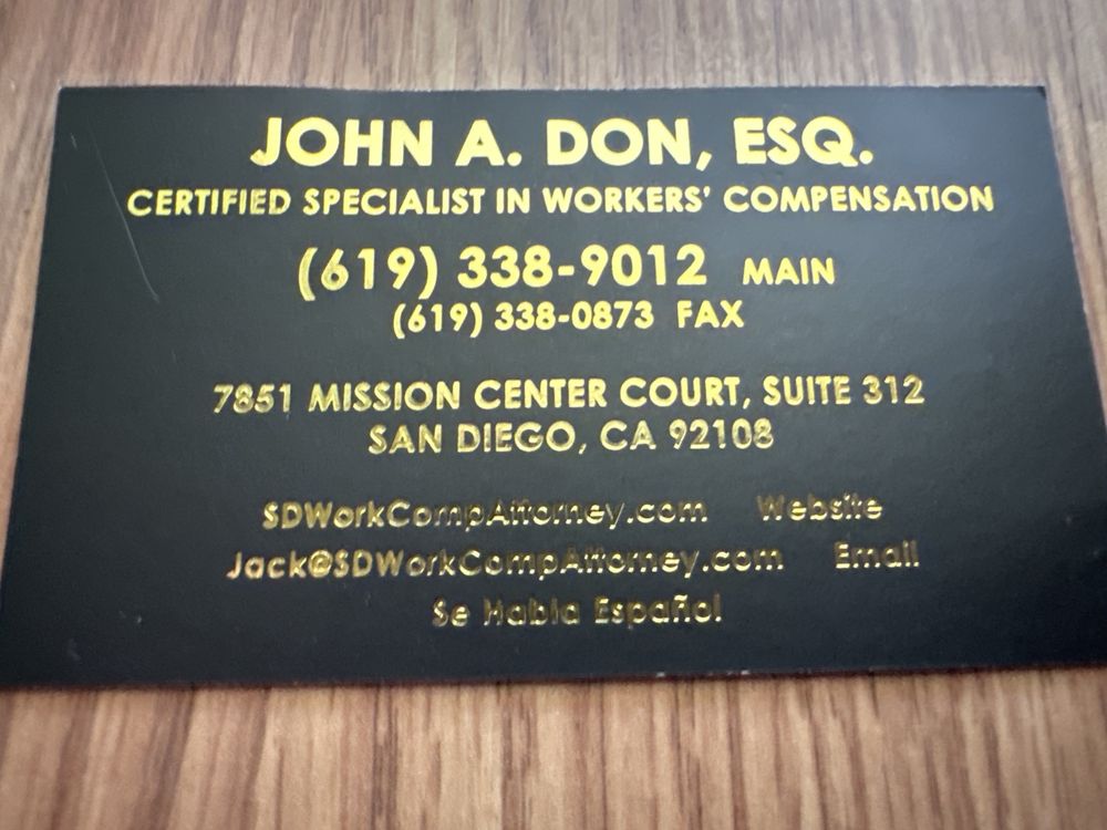 Law Office of John A Don - disability attorney in San Diego, CA