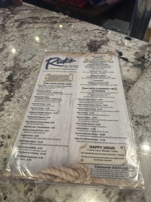 Menu photo 1 Rick's On the River Tampa, FL Menu photo 1 Rick's On the River Tampa, FL
