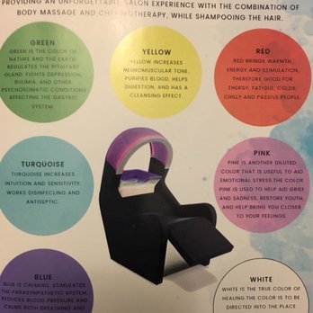Silver 4 Salon - From their brochure: info on their chromotherapy chair. - Hair Salons Near Me - Vancouver, British Columbia Silver 4 Salon - From their brochure: info on their chromotherapy chair. - Hair Salons Near Me - Vancouver, British Columbia