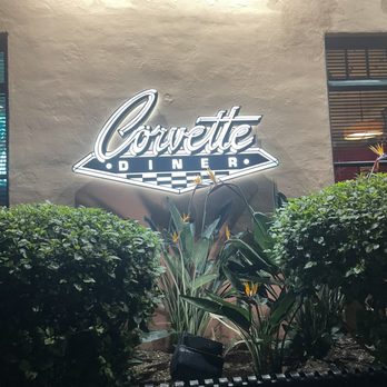 Corvette Diner - outside exterior (beware of strange car loop to get to parking) - Diners Near Me - San Diego, California
