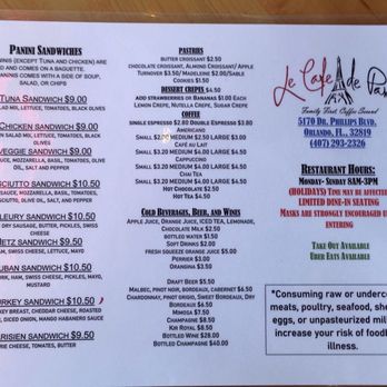 Le Cafe De Paris - Menu - Coffee & Tea Near Me - Orlando, Florida Le Cafe De Paris - Menu - Coffee & Tea Near Me - Orlando, Florida
