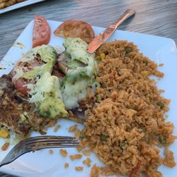 The Pollo Monterrey:  They ran out of cilantro to go with the rice and offered Mexican rice. Taste like boxed rice season like spaghetti