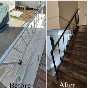 OC Home Maintenance & Remodeling - Stair rail sanded, primed and painted in Corona. - General Contractors Near Me OC Home Maintenance & Remodeling - Stair rail sanded, primed and painted in Corona. - General Contractors Near Me