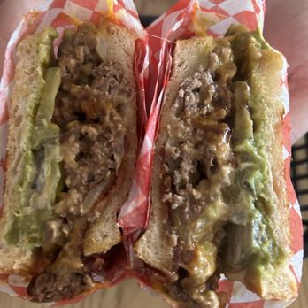 Glow Juice Bar - Dad Burger- double beef patty, avo, bbq sauce, on sourdough - Juice Bars & Smoothies Near Me - Oakhurst, California