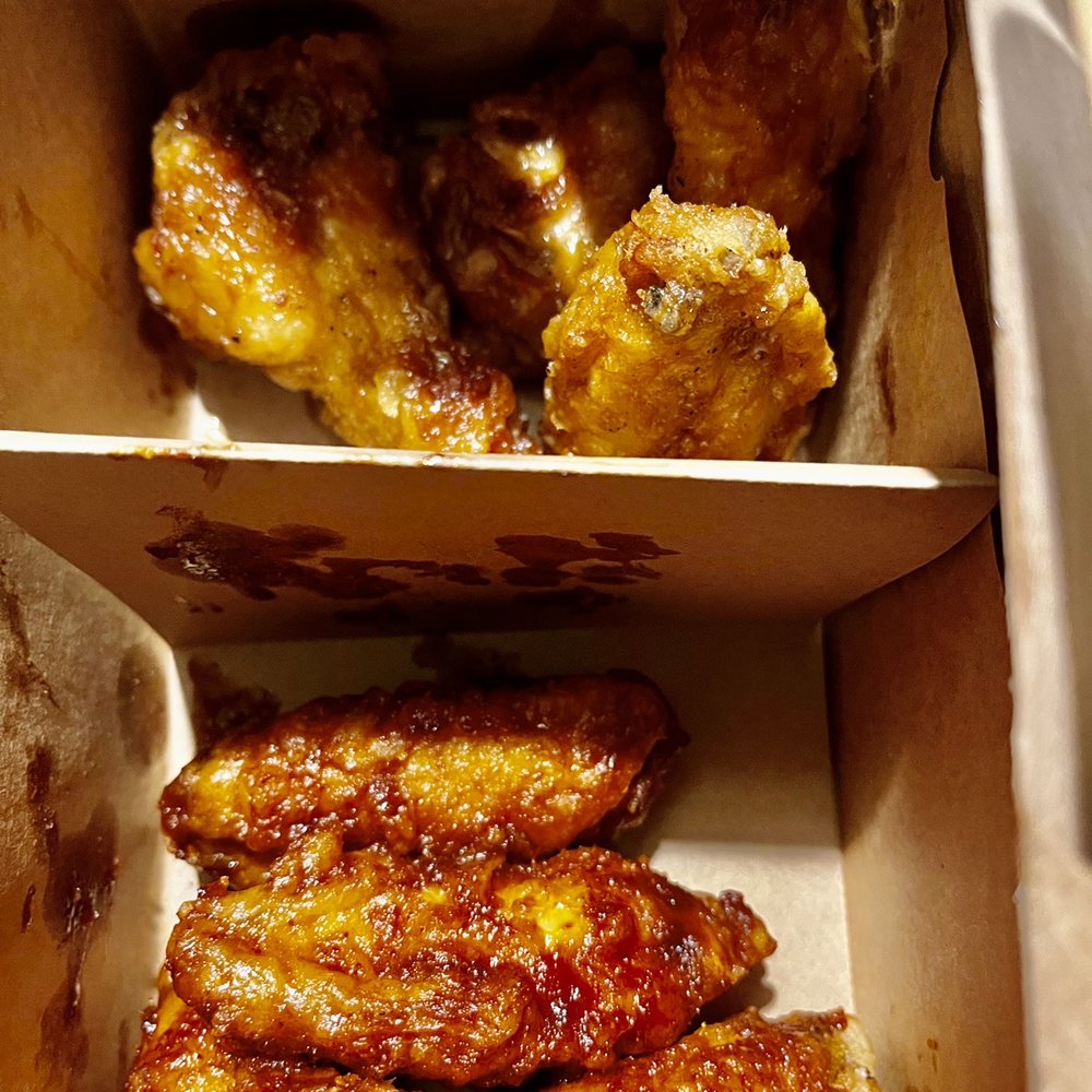 Chi Mc King - 1/2 hot, 1/2 honey soy (1 already eaten from each) - Korean Near Me - Philadelphia, Pennsylvania