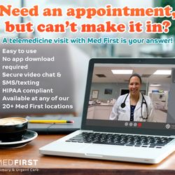 Med First - Primary and Urgent Care - We're proud to offer telemedicine at all of our 20+ locations across the Carolinas!