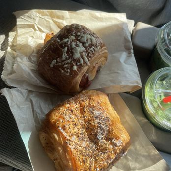 Honey Greens Cafe - Everything croissant with cream cheese (top) and ham and cheese croissant (bottom) - Juice Bars & Smoothies Near Me - Downey, California Honey Greens Cafe - Everything croissant with cream cheese (top) and ham and cheese croissant (bottom) - Juice Bars & Smoothies Near Me - Downey, California