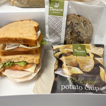 Panera Bread - Catered lunch for our work event. A different turkey and bacon sandwich on tomato basil bread - Salad Near Me - North Charleston, South Carolina Panera Bread - Catered lunch for our work event. A different turkey and bacon sandwich on tomato basil bread - Salad Near Me - North Charleston, South Carolina