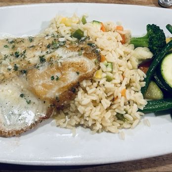 Harborside Restaurant - Catch of the day - Barramundi with rice and veggies - American Near Me - Newport Beach, California Harborside Restaurant - Catch of the day - Barramundi with rice and veggies - American Near Me - Newport Beach, California