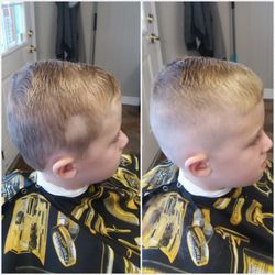 Before photo boy tried out his dads beard trimmers....after photo I fixed the problem