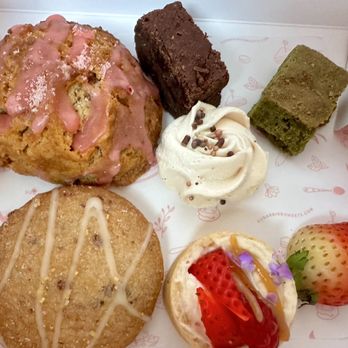 Sugarbird Cafe - My to go box from my first Sugarbird Tea Service experience - Bakeries Near Me - Glendale, California Sugarbird Cafe - My to go box from my first Sugarbird Tea Service experience - Bakeries Near Me - Glendale, California