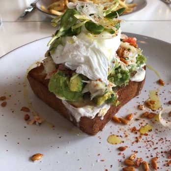 Josephine House - King crab avocado toast + poached egg - American Near Me - Austin, Texas Josephine House - King crab avocado toast + poached egg - American Near Me - Austin, Texas