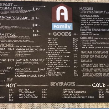 A Family - Menu - Bakeries Near Me - Miami, Florida