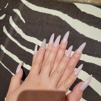 Diamond Nails and Spa - The dipping powder colors in this photo are #22 and #1 (glitter) - Nail Salons Near Me - Riverside, California