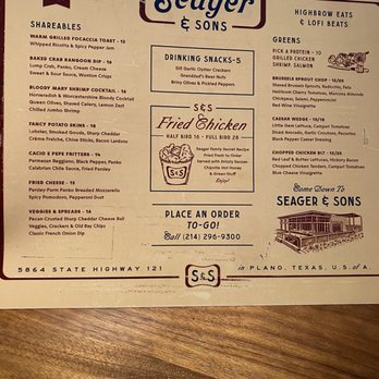 Seager & Sons - Menu - Pizza Near Me - Plano, Texas Seager & Sons - Menu - Pizza Near Me - Plano, Texas