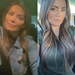 Before (left) after 2 rows of extensions (right)