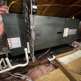 Air handler hung with uni struts and vibration isolators.