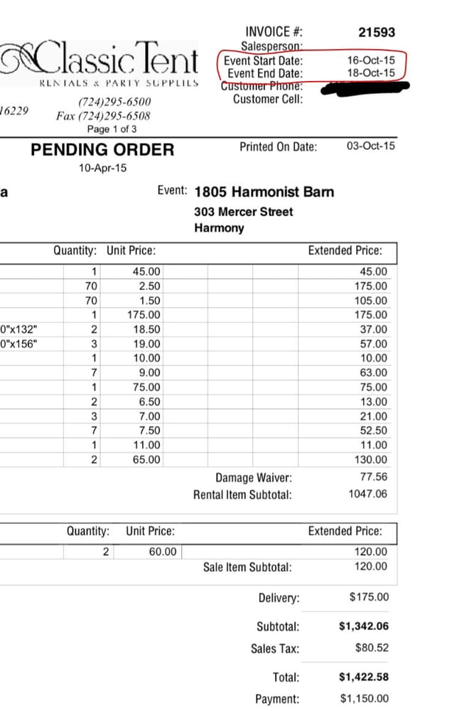 CLASSIC TENT RENTALS & PARTY SUPPLIES Updated September 2024 1179