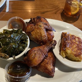 Julep Kitchen & Bar - Smoked Fried Chicken with Collard Greens and Baked Mac N' Cheese. Also came with two sauces - Barbeque Near Me - Annapolis, Maryland Julep Kitchen & Bar - Smoked Fried Chicken with Collard Greens and Baked Mac N' Cheese. Also came with two sauces - Barbeque Near Me - Annapolis, Maryland