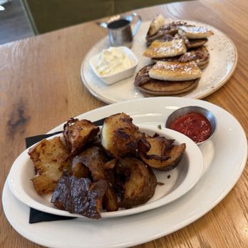 Honey Salt - Breakfast Potatoes Sweet Potato Pancakes - Canadian (New) Near Me - Vancouver, British Columbia Honey Salt - Breakfast Potatoes Sweet Potato Pancakes - Canadian (New) Near Me - Vancouver, British Columbia