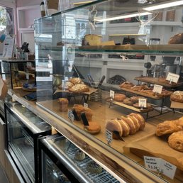 a display of pastries and pastries