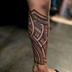 Inkflicted Tattoo - Filipino tribal leg sleeve