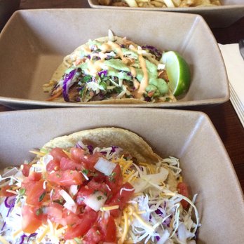 Encinitas Fish Shop - (Front to back) Jumbo Shrimp Taco, Spicy El Dorado Taco & Fries - Seafood Near Me - Encinitas, California Encinitas Fish Shop - (Front to back) Jumbo Shrimp Taco, Spicy El Dorado Taco & Fries - Seafood Near Me - Encinitas, California