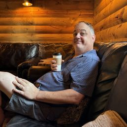 My sweet hubby enjoying his cup of Joe! My sweet hubby enjoying his cup of Joe!