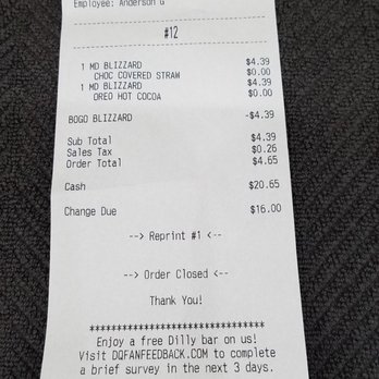 Dairy Queen Ltd Brazier - BOGO..BUY 1 get 1 FREE. I choose medium size= $4.35 - Ice Cream & Frozen Yogurt Near Me - Shelby Township, Michigan