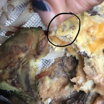 Yellow Basket - I took a video of myself pulling hair out of my omelette. The hair was cooked into the omelette so tightly that It kept breaking apart - American Near Me - Wildomar, California