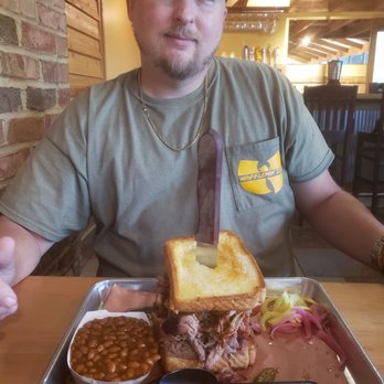 The Smoke Pit - The stockpile sandwich and my fine hubby - Southern Near Me - Monroe, North Carolina